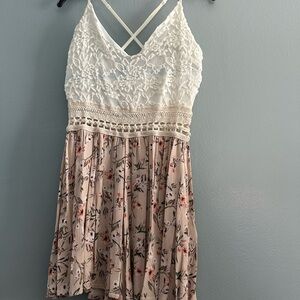 Floral Lace Romper with Strappy Back